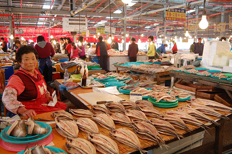 بازار ماهی در کره جنوبی