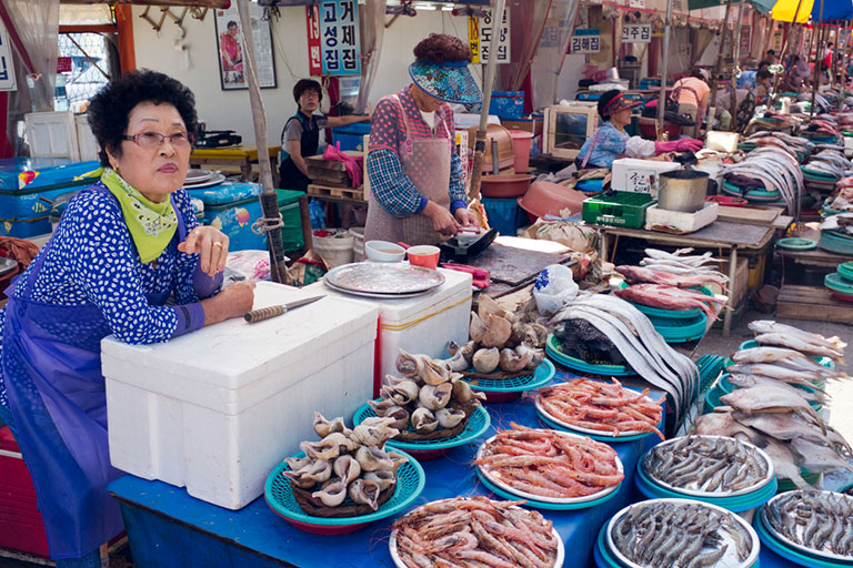 بازار ماهی در کره جنوبی