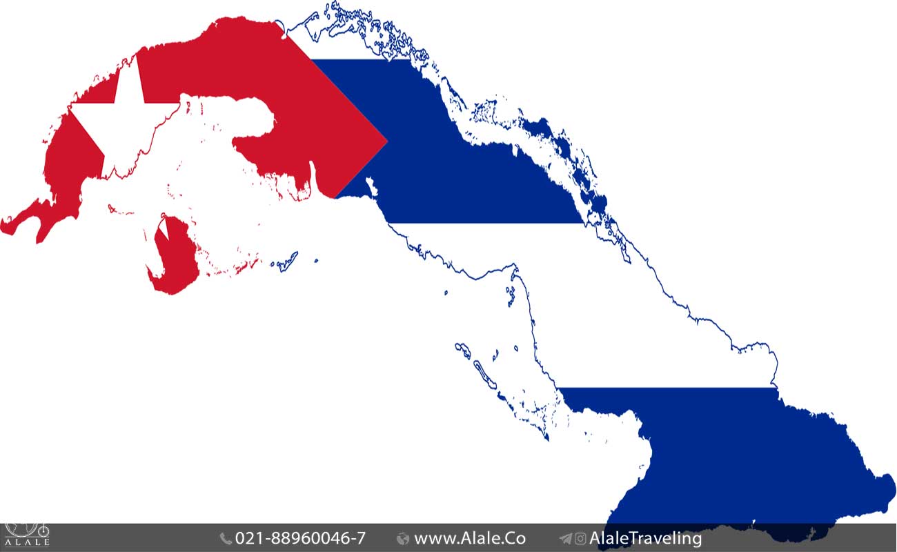 نقشه و پرچم کوبا