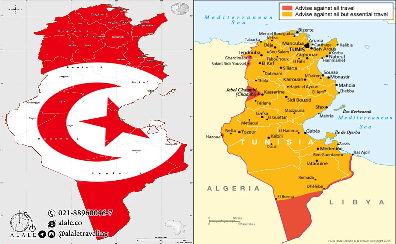 نقشه کشور تونس